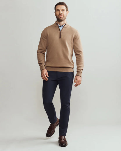 Rhone - Commuter 1/4 Zip Sweater - Savannah Tan Heather