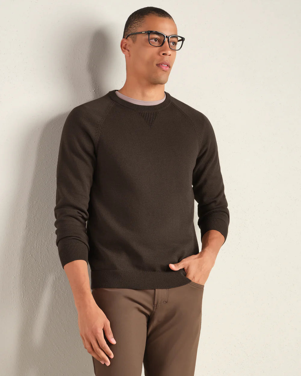 Rhone - Commuter Crew Neck Sweater - Cafe Noir