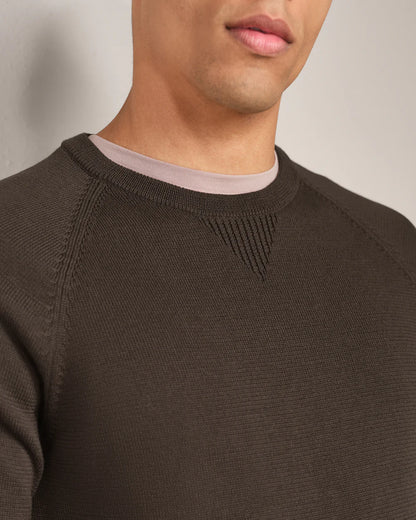 Rhone - Commuter Crew Neck Sweater - Cafe Noir