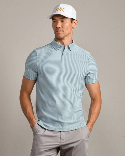Rhone - Commuter Polo - Fern Green Stripe