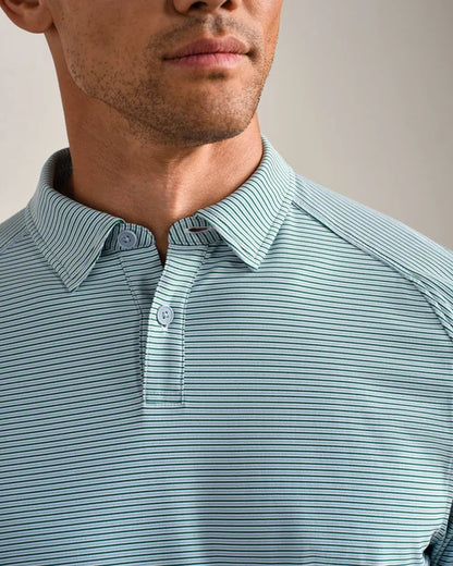 Rhone - Commuter Polo - Fern Green Stripe