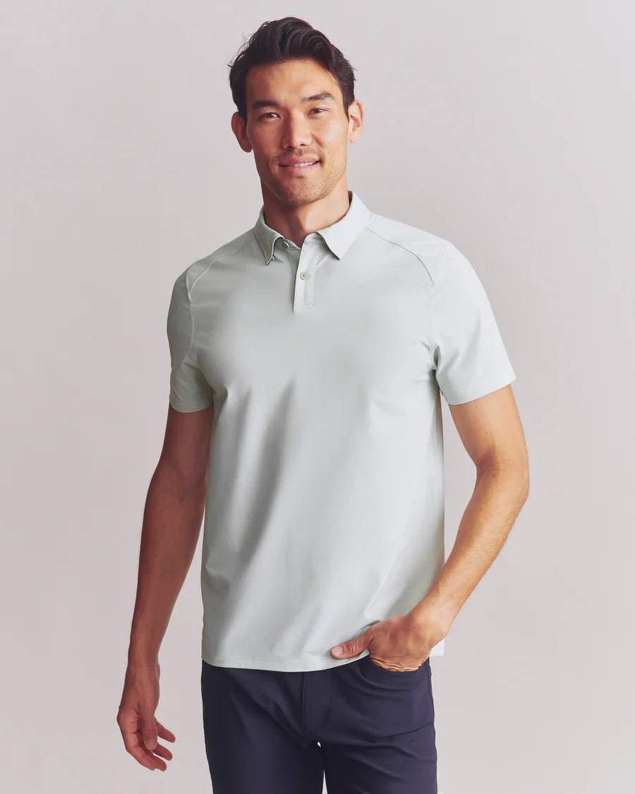 Rhone - Commuter Polo - Seagrass Green Honeycomb