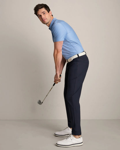 Rhone - Commuter Polo - Bright Sapphire Double Stipe