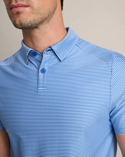 Rhone - Commuter Polo - Bright Sapphire Double Stipe