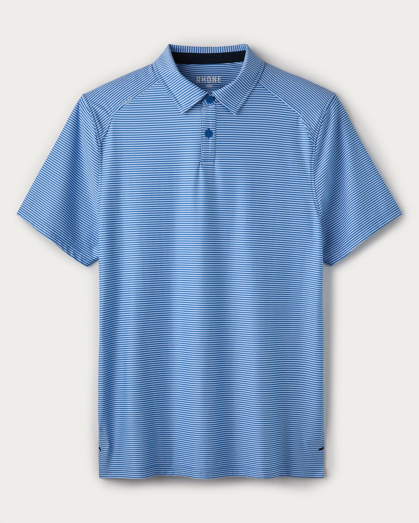 Rhone - Commuter Polo - Bright Sapphire Double Stipe