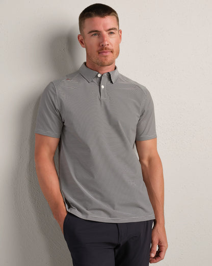 Rhone - Commuter Polo - Cinnamon Red Stripe