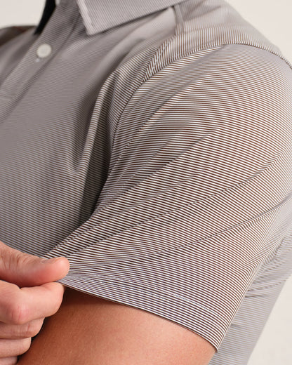 Rhone - Commuter Polo - Cinnamon Red Stripe