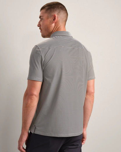 Rhone - Commuter Polo - Cinnamon Red Stripe