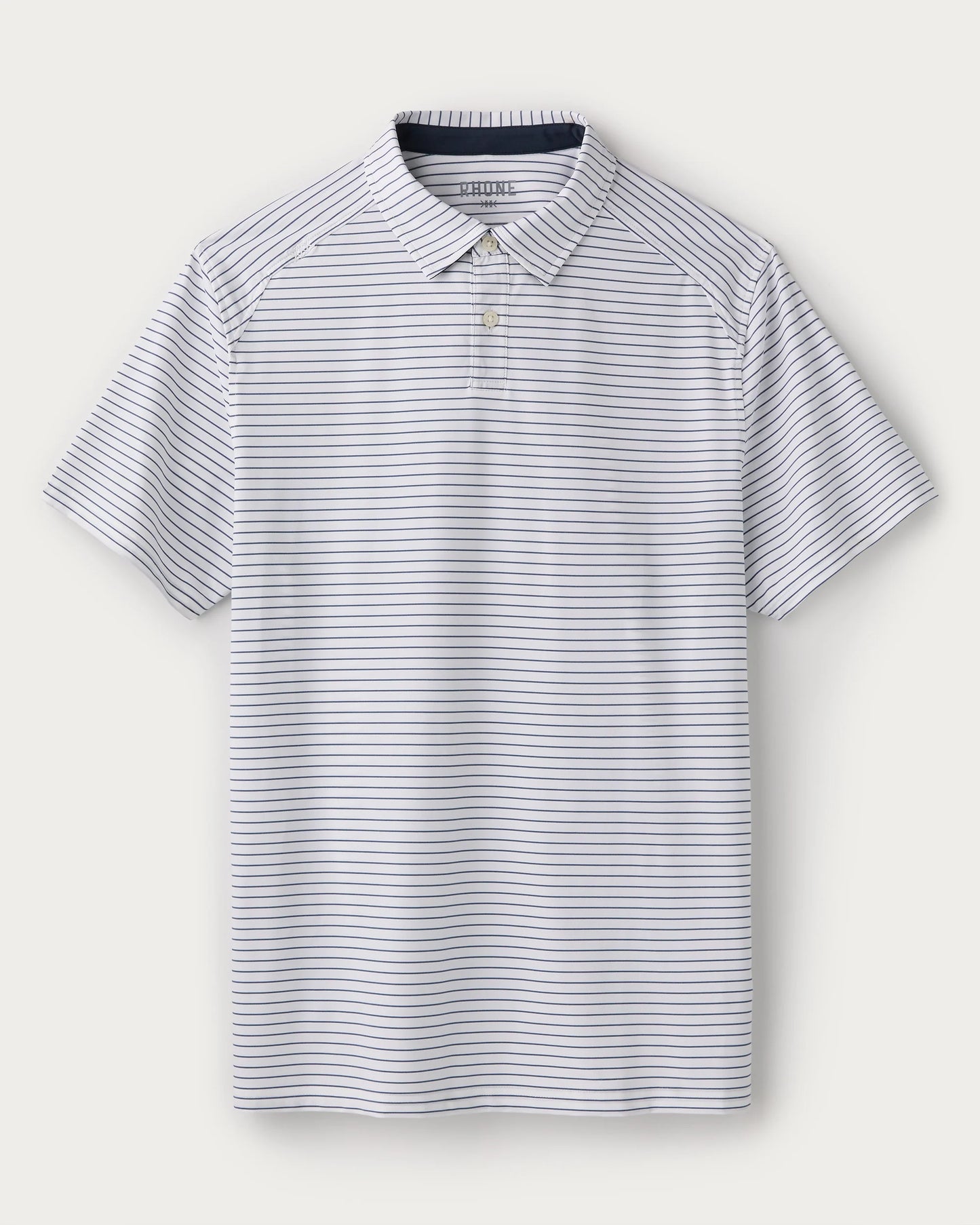 Rhone - Commuter Polo - White/Navy Stripe