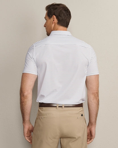 Rhone - Commuter Polo - White/Navy Stripe