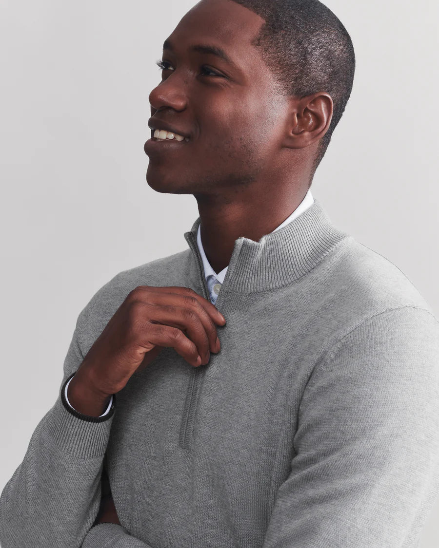 Rhone - Commuter 1/4 Zip Sweater - Gray Heather – Brents Outfitters Rhone - Commuter 1/4 Zip Sweater - Gray Heather – Brents Outfitters