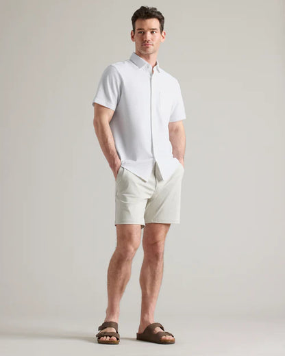 Rhone - Commuter Seersucker Short Sleeve Button Down - White