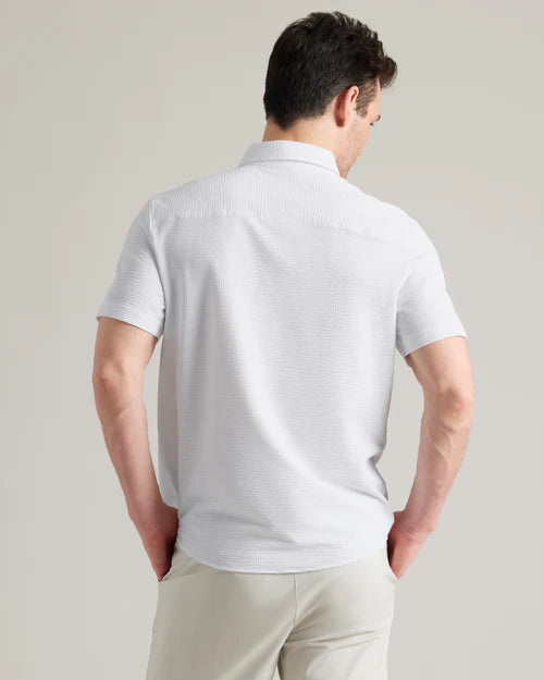 Rhone - Commuter Seersucker Short Sleeve Button Down - White