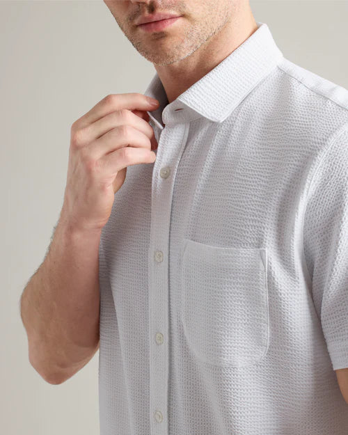 Rhone - Commuter Seersucker Short Sleeve Button Down - White