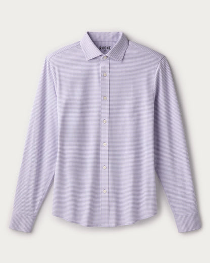 Rhone - Commuter Shirt Semi Spread Collar - Lilac Rain Gingham