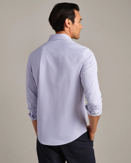Rhone - Commuter Shirt Semi Spread Collar - Lilac Rain Gingham