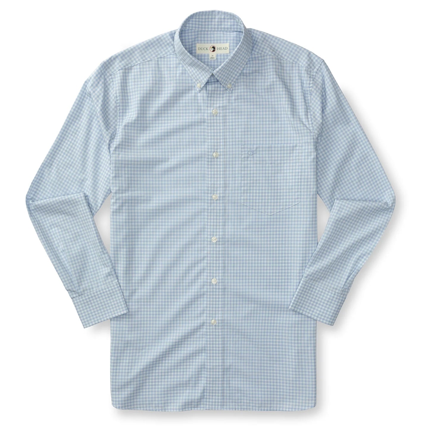 Duck Head - Long Sleeve Performance Poplin Sport Shirt - Walton Gingham - Zen Blue