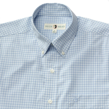 Duck Head - Long Sleeve Performance Poplin Sport Shirt - Walton Gingham - Zen Blue