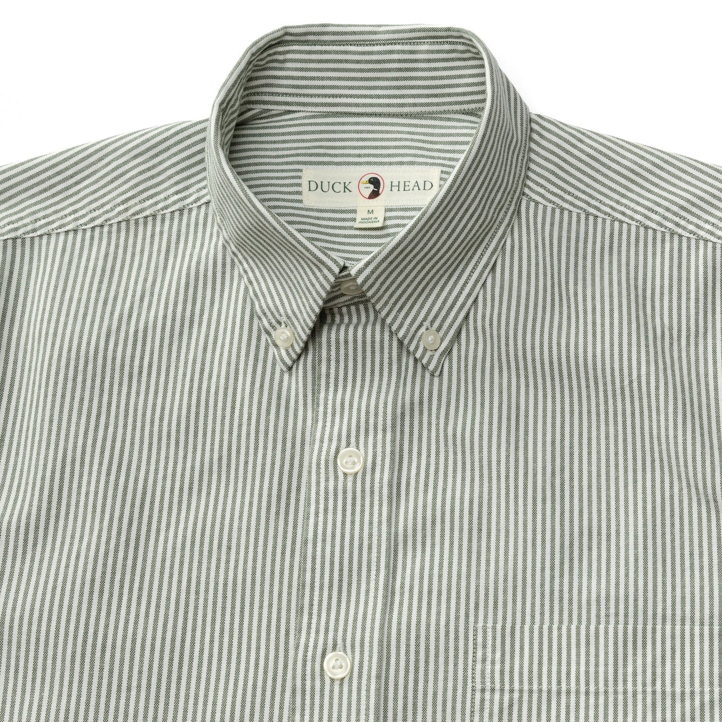 Duck Head - Long Sleeve Cotton Oxford Collins Stripe Shirt -Pine Green