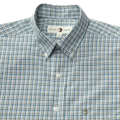 Duck Head - Long Sleeve Performance Poplin Sport Shirt - Benton Plaid - Legion Blue