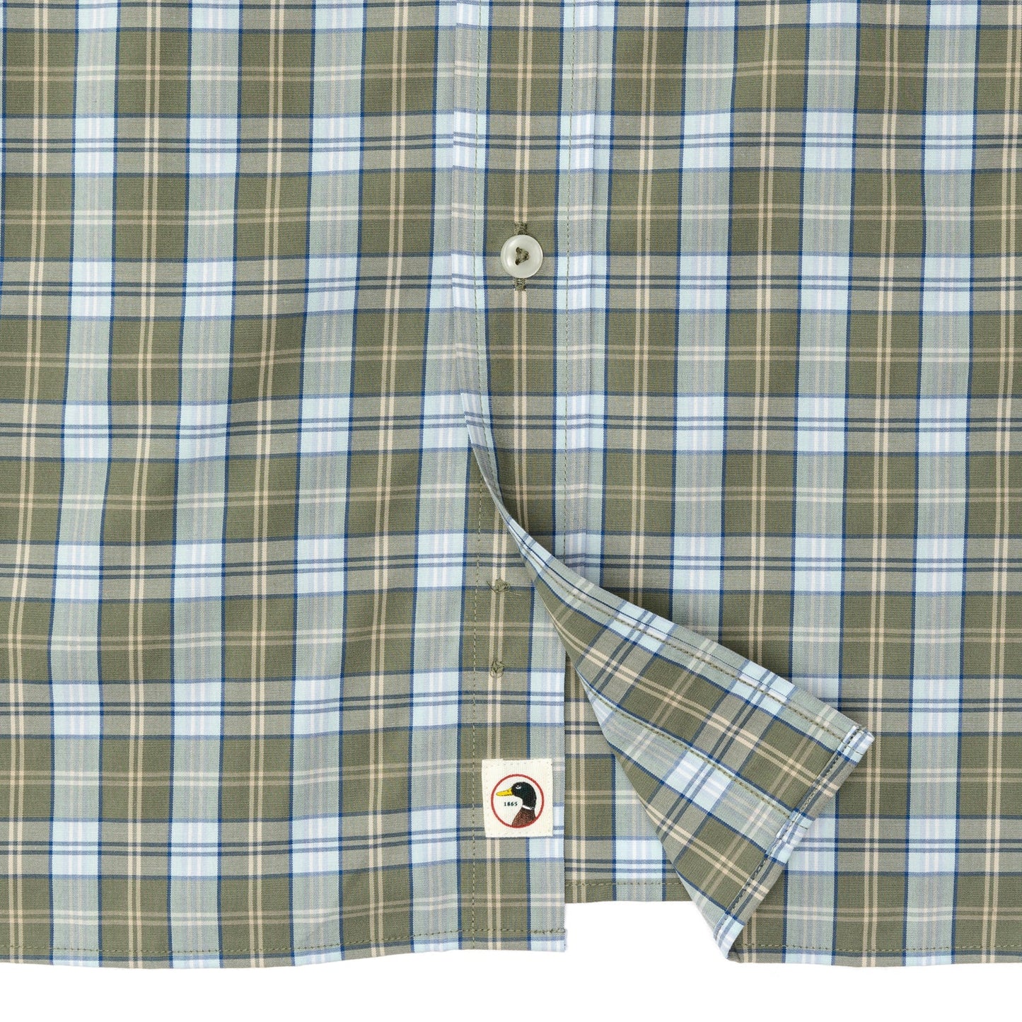 Duck Head - Long Sleeve Performance Poplin Shirt - Wester Plaid - Deep Lichen Olive