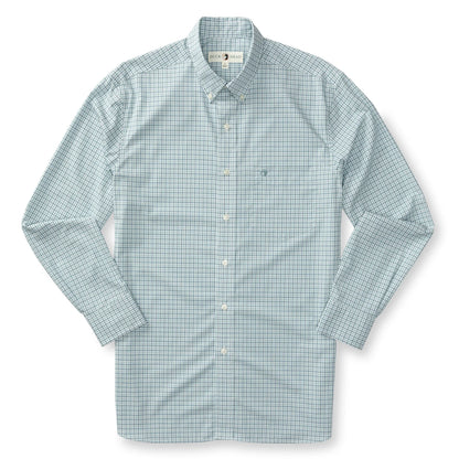 Duck Head - Long Sleeve Performance Poplin Shirt - Langley Plaid - Flint Blue