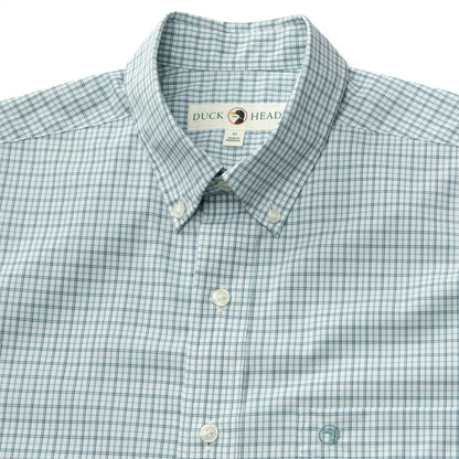 Duck Head - Long Sleeve Performance Poplin Shirt - Langley Plaid - Flint Blue