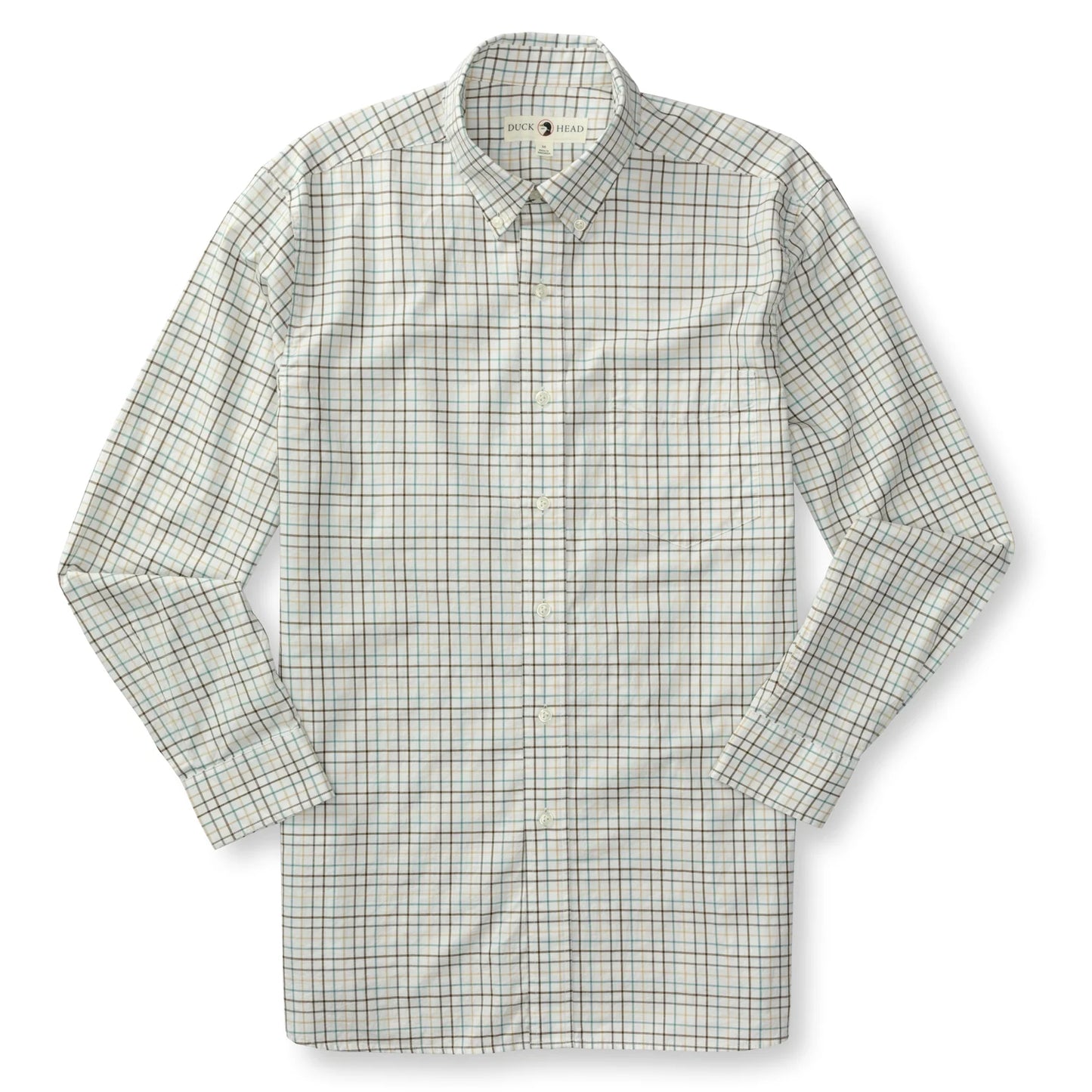 Duck Head - Long Sleeve Cotton Twill Sport Shirt - Joyner Plaid - Midnight Olive