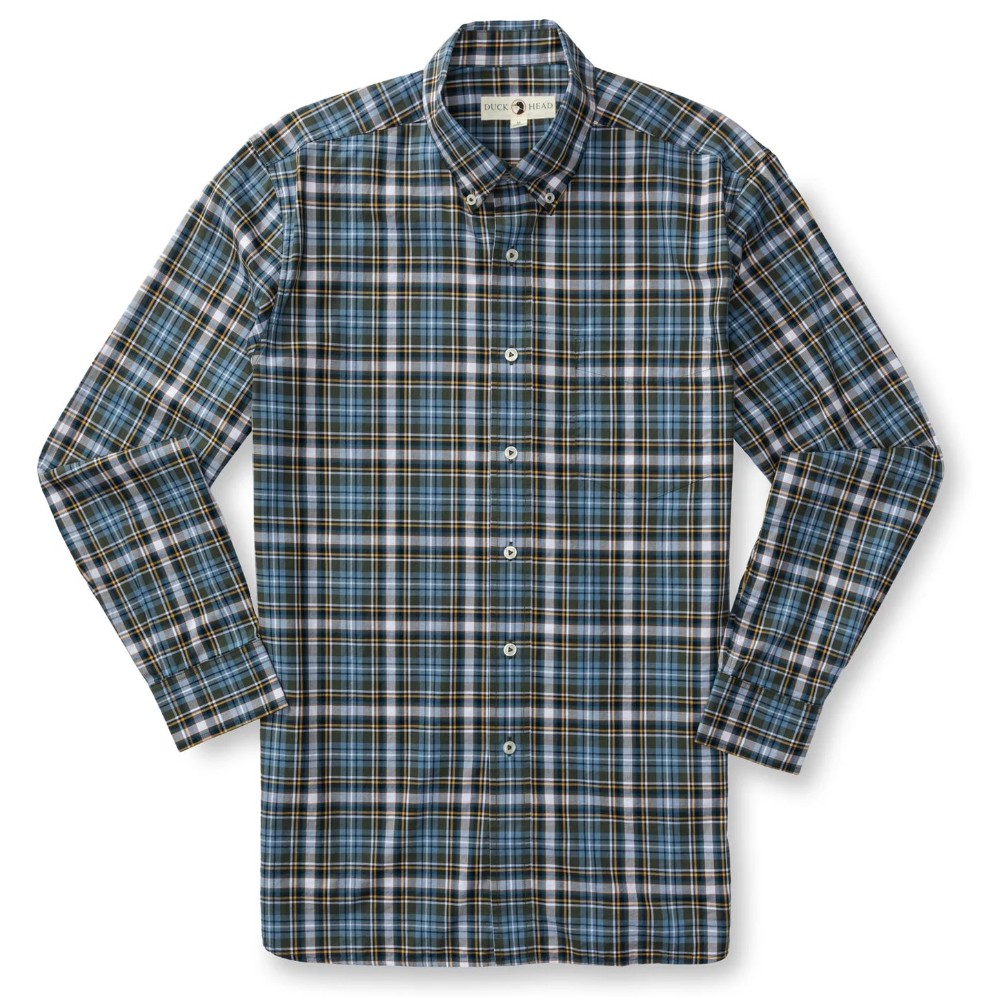 Duck Head - Long Sleeve Cotton Twill Shirt - Hamlett Plaid - Dark Forest Green