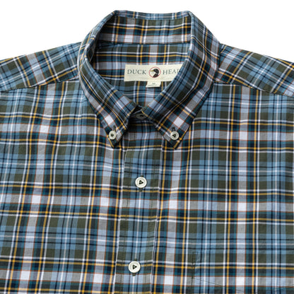 Duck Head - Long Sleeve Cotton Twill Shirt - Hamlett Plaid - Dark Forest Green