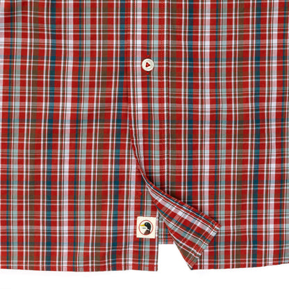 Duck Head - Long Sleeve Cotton Poplin Shirt - Watkins Plaid - Red Ochre