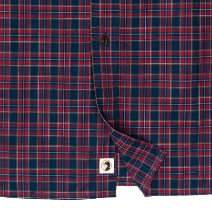 Duck Head - Long Sleeve Cotton Slub Shirt - Akins Plaid - Mirror Lake Blue