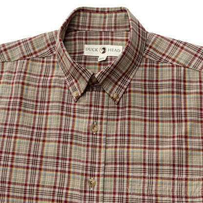 Duck Head - Long Sleeve Cotton/Wool Twill Shirt - Westfall Plaid - Tawny Port