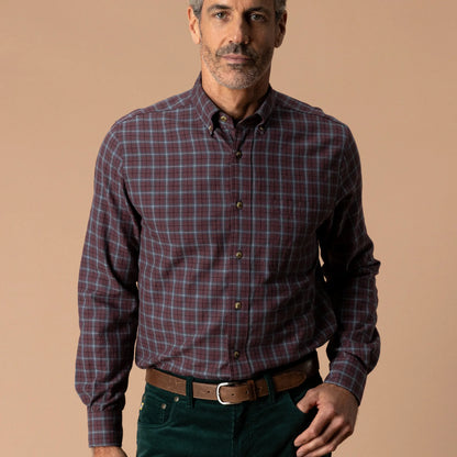 Duck Head - Cotton Wool Sport Shirt - Mercer Plaid - Huckleberry