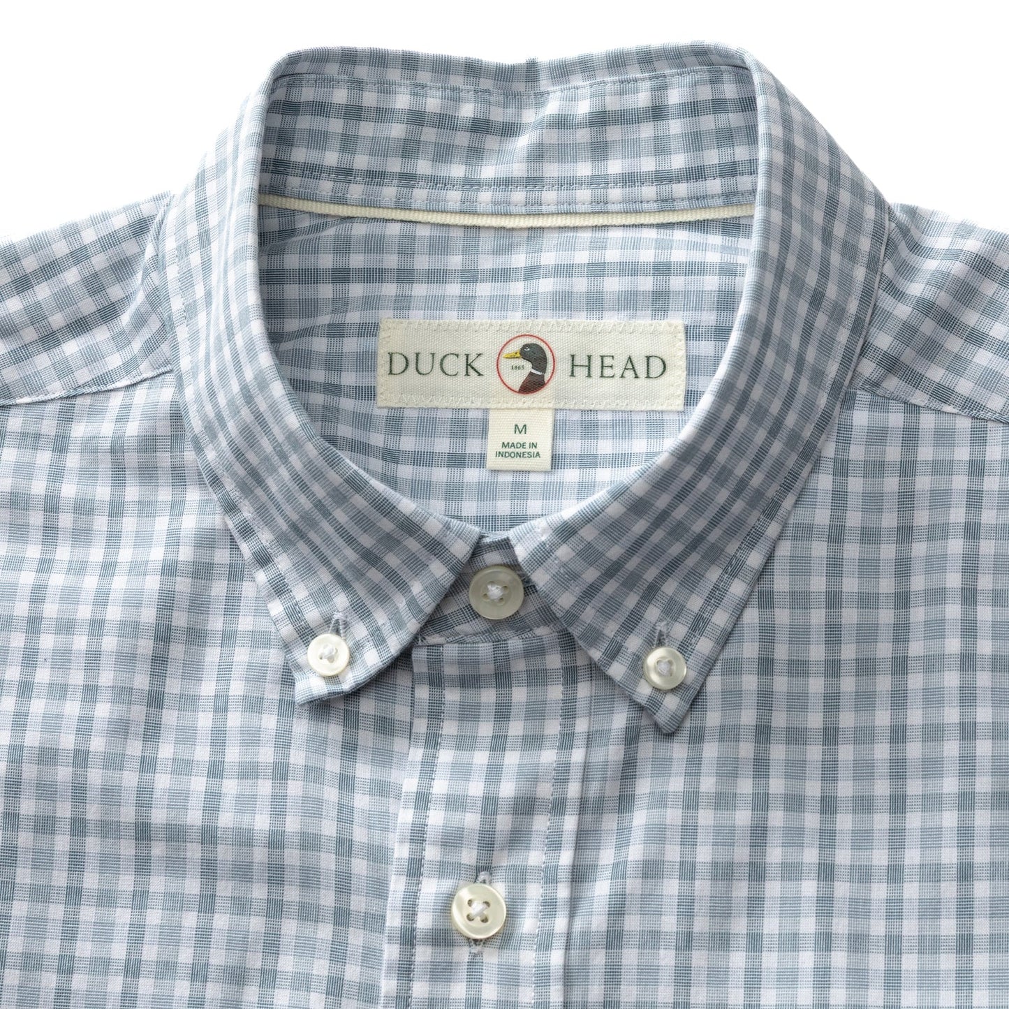 Duck Head - Long Sleeve Cotton Cashmere Poplin Shirt - Bray Plaid - Windblown Sky