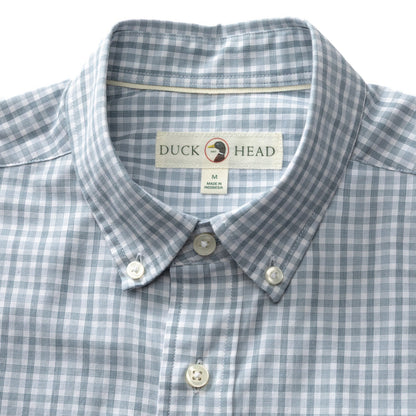 Duck Head - Long Sleeve Cotton Cashmere Poplin Shirt - Bray Plaid - Windblown Sky