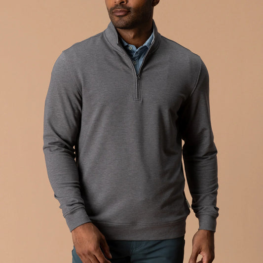 Duck Head - Long Sleeve Dunmore 1/4 Zip Pullover - Fossil Gray