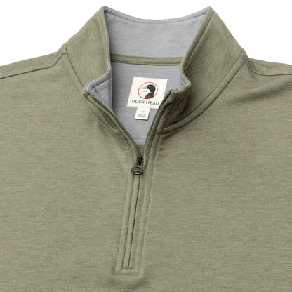 Duck Head - Long Sleeve Dunmore 1/4 Zip Pullover - Deep Lichen Heather