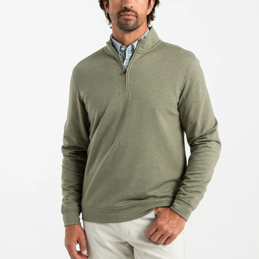 Duck Head - Long Sleeve Dunmore 1/4 Zip Pullover - Deep Lichen Heather