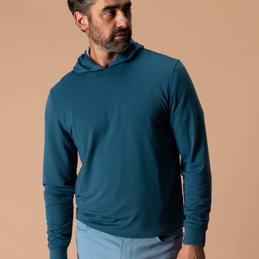 Duck Head - Dunmore Performance Hooded Pullover - Stormy Teal