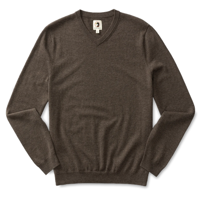 Duck Head - Buckley Merino V-Neck Sweater - Ash Brown