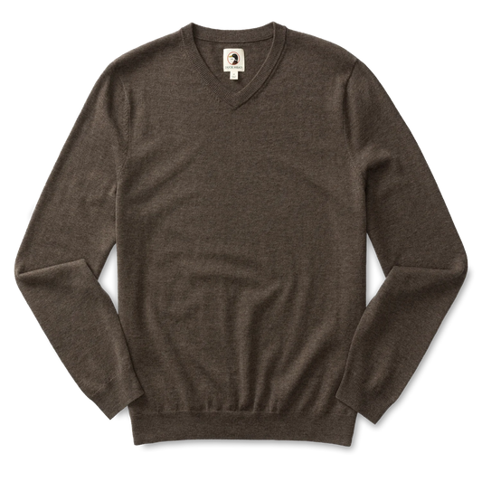 Duck Head - Buckley Merino V-Neck Sweater - Ash Brown