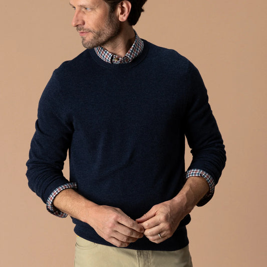 Duck Head - Henson Marino Crewneck Sweater - Navy Heather