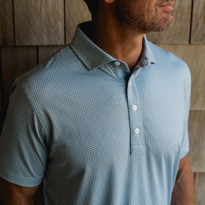 Genteal - Portview Printed Polo - Sea Mist