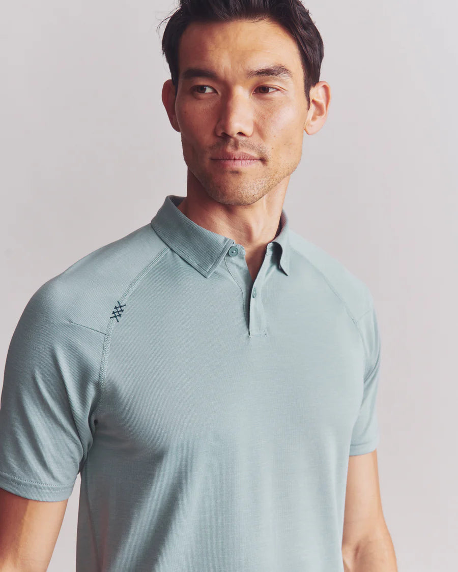 Rhone - Delta Pique Polo - Stormy Sea Green