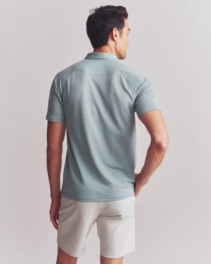 Rhone - Delta Pique Polo - Stormy Sea Green