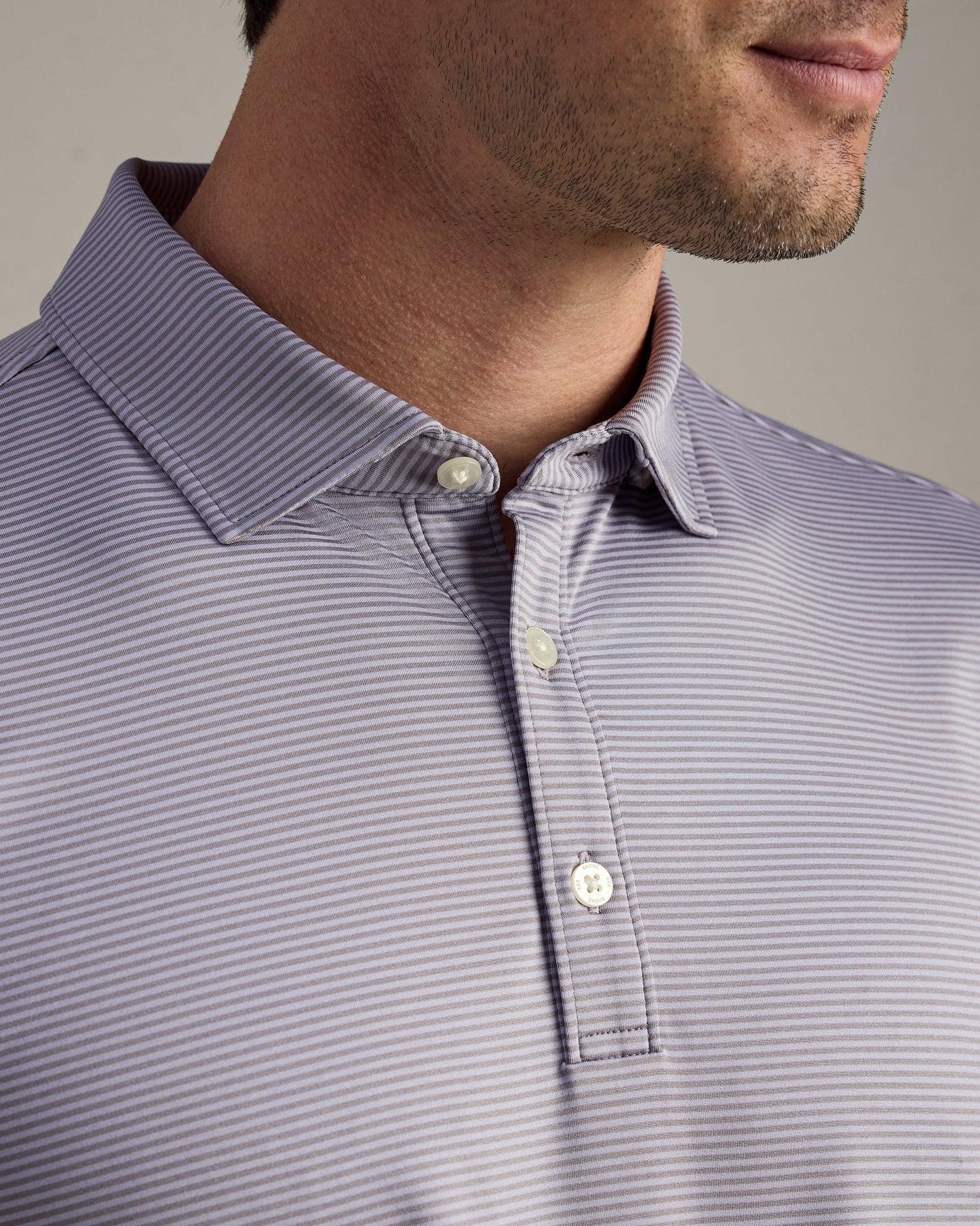Rhone - Drive Time Polo - Purple Smoke Stripe