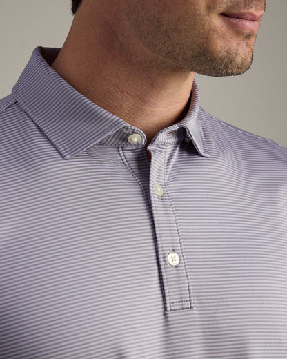 Rhone - Drive Time Polo - Purple Smoke Stripe