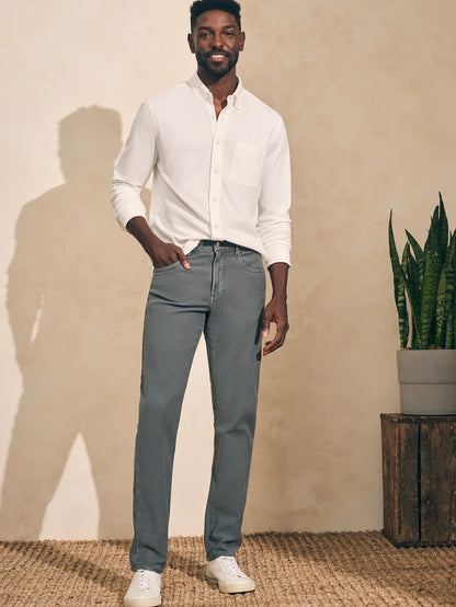 Faherty - Stretch Terry 5-Pocket Pant - Slate