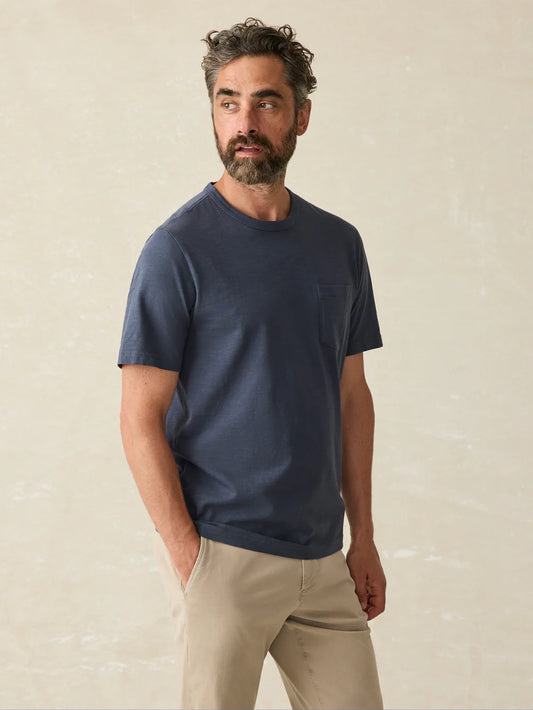 Faherty - Sunwashed Pocket Tee - Dune Navy